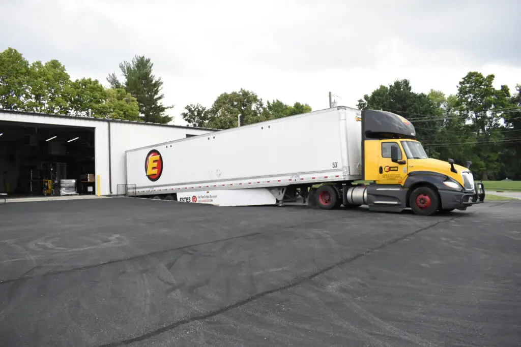 Truck in the loading dock for order to be shipped