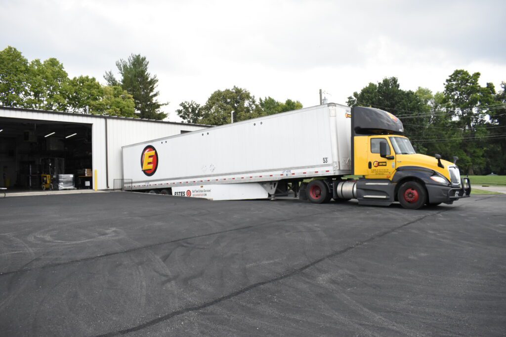 Truck in the loading dock for order to be shipped